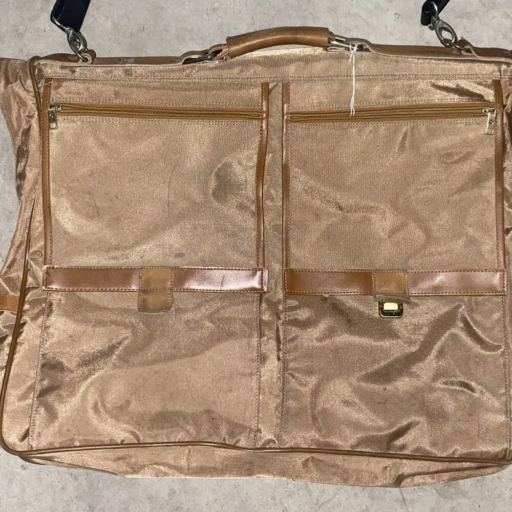Samsonite Luxury Brown Canvas Garment Bag Suitcase Travel Bag As Pictured As Is